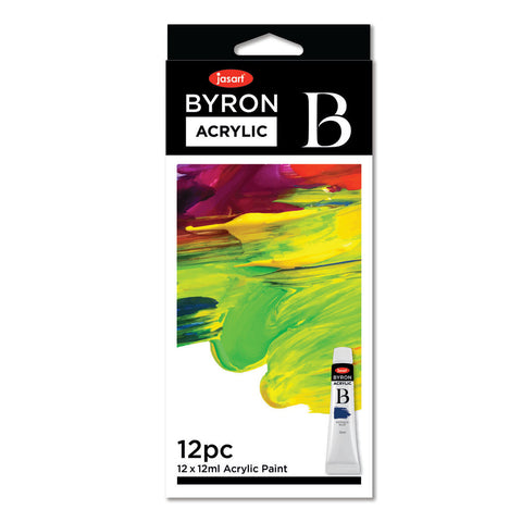Jasart 12pc Byron 12ml Acrylic Colour Paint Tube Set Art/Craft Canvas Painting