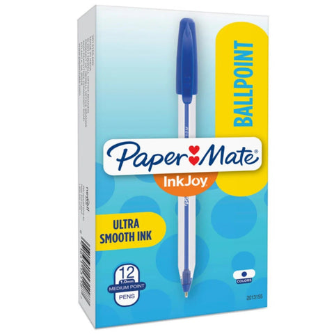 Papermate Inkjoy 100 Ballpoint Pen Medium 1.0mm Blue Box 12