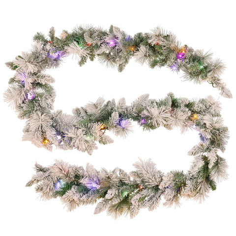 Christabelle 2.7m Snowy Christmas Garland with LED Lights
