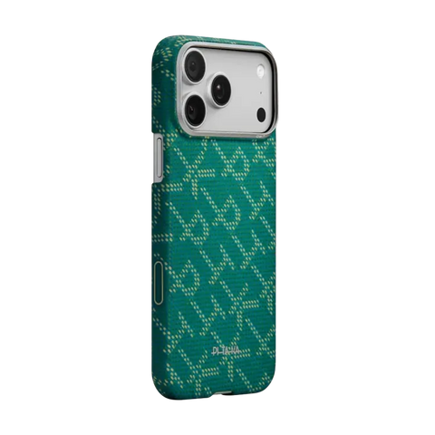 PITAKA Aramid Fibre Ultra-Slim Case for iPhone 17 Pro Monogram (Gold/Green)