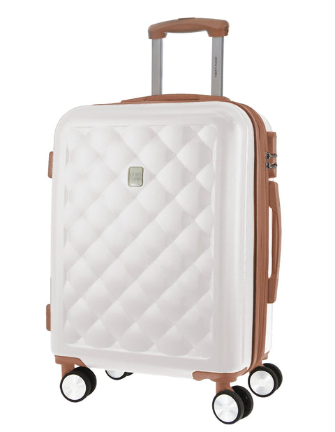Pierre Cardin 4 Wheel Cabin Hard-Shell TSA Lock Travel Luggage 54cm White