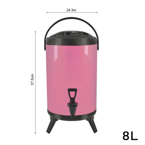 SOGA 8L Insulated Stainless Steel Beverage Dispenser with Faucet  (Pink)