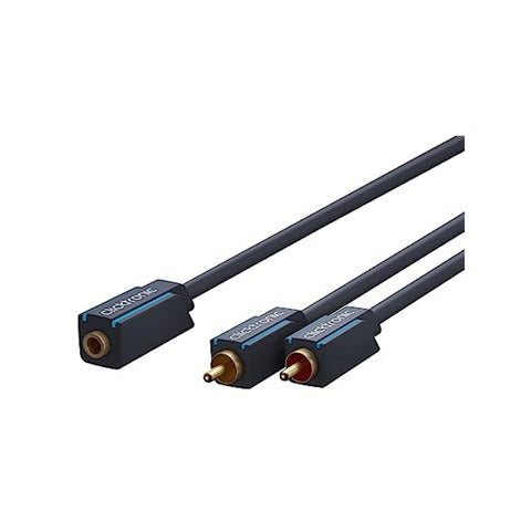 Clicktronic 3.5 RCA AUX Cable - 0.1m - Black