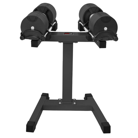 Powertrain Eon Dial Up 72KG Adjustable Dumbbells Pair with Stand - Black