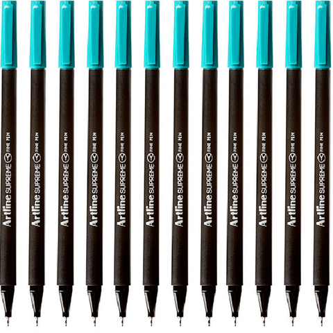 Artline Box 12 Supreme Fineliner Pen 0.4mm (Turquoise)