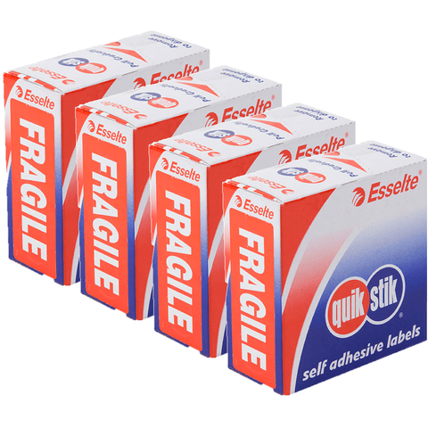 Quikstik 4 Boxes Fragile Labels Stickers 76x29mm Orange Box 90