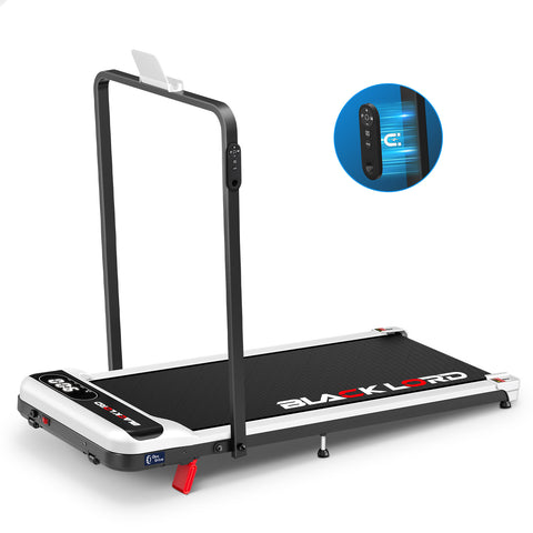 BLACK LORD Treadmill Electric Walking Pad Folding Incline Magnetic Remote (White)