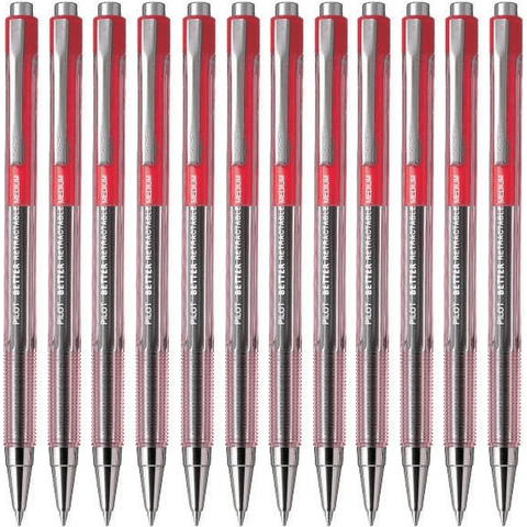 Pilot Box 12 Better Retractable Ballpoint Pen 1.0mm Medium (Red)