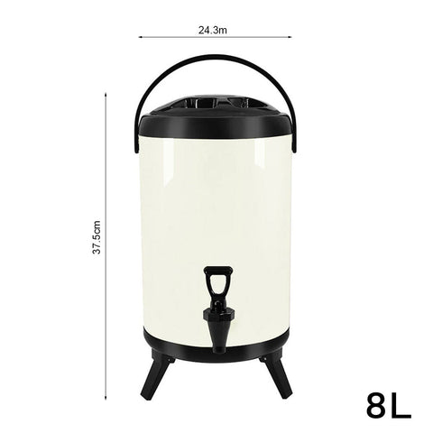 SOGA 8L Insulated Stainless Steel Beverage Dispenser with Faucet  (White)