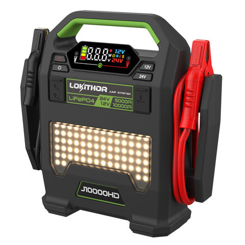 Lokithor J10000HD Big Dog 3-in-1 Truck Jump Starter 12v / 24v + USB Power Bank + LED Torch
