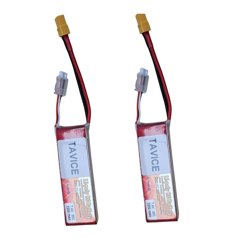 TAVICE 2 Pack 2S LiPo Battery 7.4V 2200mAh 30C Compatible with RC Cars, Trucks, Airplanes & Boats