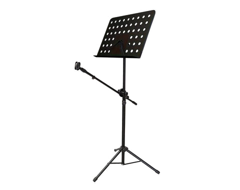 Precision Audio Adjustable Sheet Music Stand with Microphone Boom Arm