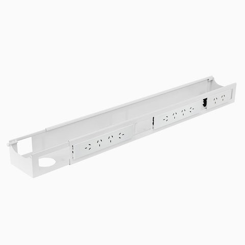 Desky Integrated Cable & Data Channel 10-Plug White