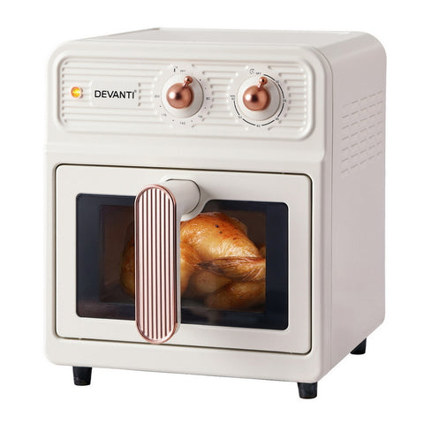 Devanti 6L Air Fryer Knob Control 1700W (Cream)