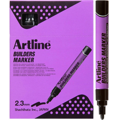 Artline Builders Permanent Marker Professional Series (Black) [Box 12]