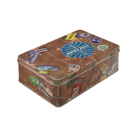 Nostalgic-Art Storage Tin Vintage PanAm Travel Design 23x16x7cm Flat Metal Box