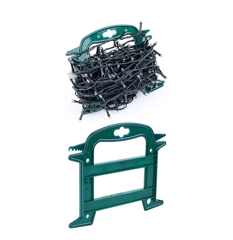 Christmas Warehouse - ACCSAA37 Tangle Free String Light Reel Storage | Ergonomic Wind Up Organiser Green