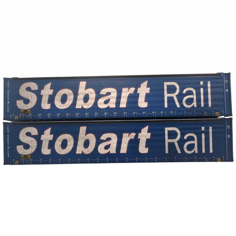 Dapol OO 45ft Curtsin Side CtnrStobart Rail 450043-9 & 450091-1 Weathered