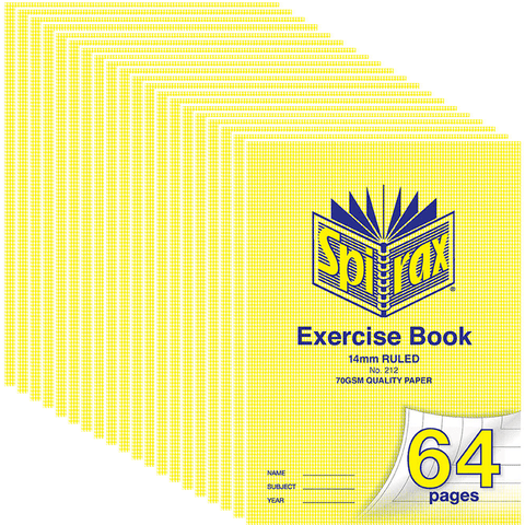 Spirax 212 Exercise Book Ruled 14mm 70gsm 64 Page (A4) [Pack 20]
