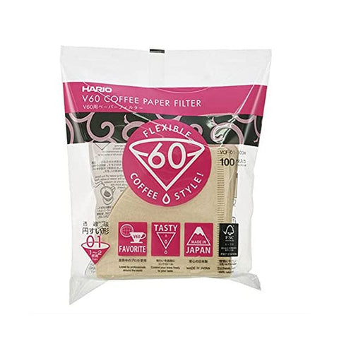 Hario V60 Paper Filters - Natural - 1 Cup / 100 pack