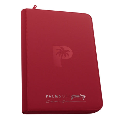 Palms Off Gaming Collector's Series Card Loader TOP LOADER Clear Zip Binder - Red