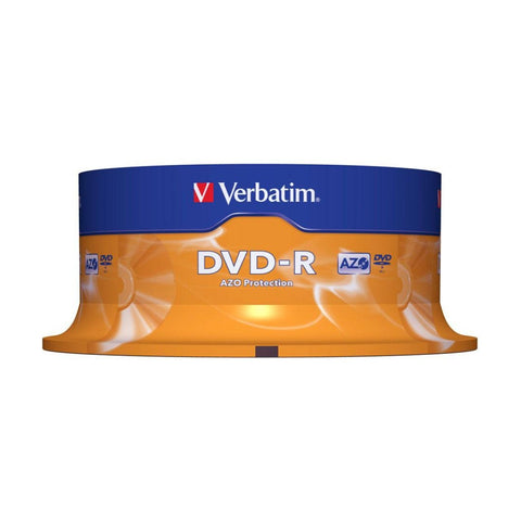 VERBATIM DVD-R Spindle 16x Speed Blank Discs 4.7GB/120min 25pc