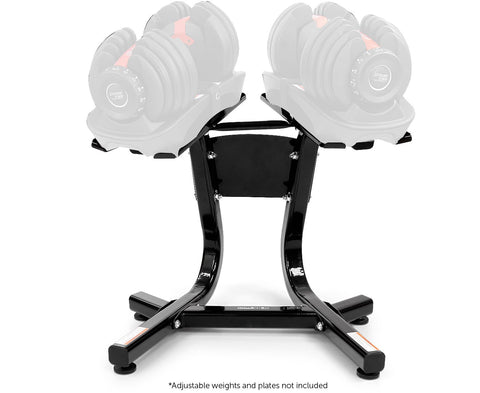 Powertrain Heavy Duty Ergonomic Adjustable Dumbbell Stand Weight Plate Rack Holder for Home Gym Strength Workout