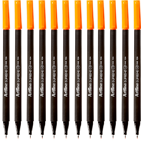 Artline Box 12 Supreme Fineliner Pen 0.4mm (Orange)