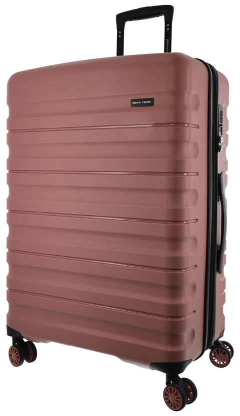 Pierre Cardin 4 Wheel Large Hard-Shell Suitcase Travel Luggage 80cm Rose