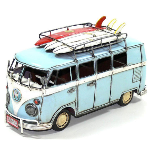Boyle Metal Ornament Home Decor Collectible Kombi Van 32x12.5x17cm (Blue)