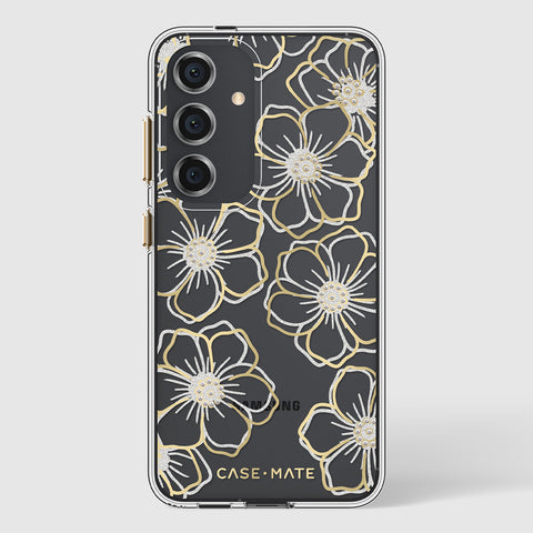 CASE MATE Floral Gems Case for Samsung Galaxy S24 (Gold)
