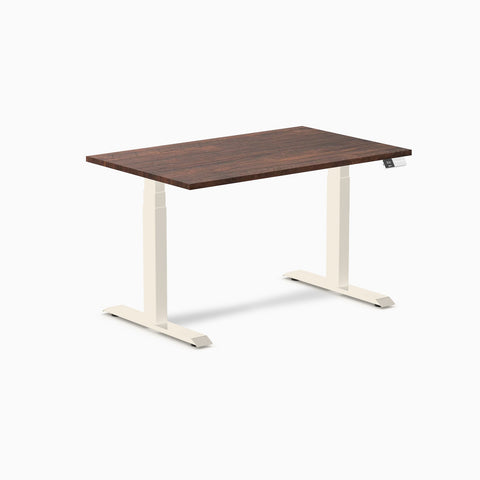 Desky Dual Softwood Sit Stand Desk 120cm American Rustic Pine Desktop and Wheat Frame