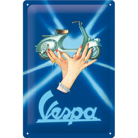 Nostalgic-Art Medium Metal Sign Vespa Faro Basso 1949 Embossed 20x30cm