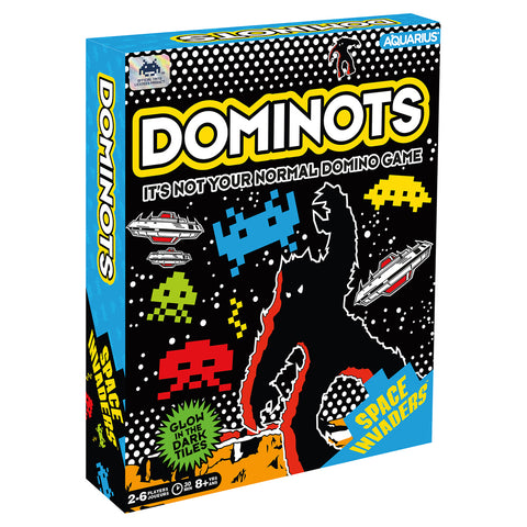 Aquarius Dominots Space Invaders Glow in the Dark Domino Family Game Set 8y+
