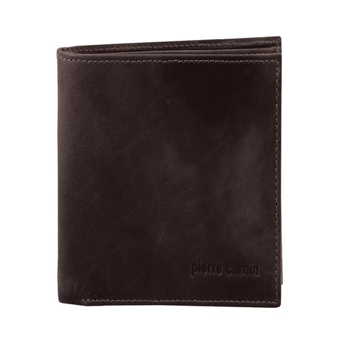Pierre Cardin Men's Leather Tri-Fold RFID Protected Wallet 10x12cm Brown