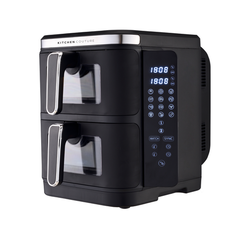 Kitchen Couture Clear View Vertex Dual Draw Air Fryer Black 11L