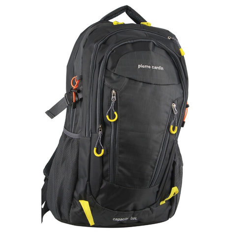 Pierre Cardin Nylon Adventure Travel Backpack - Grey/Black