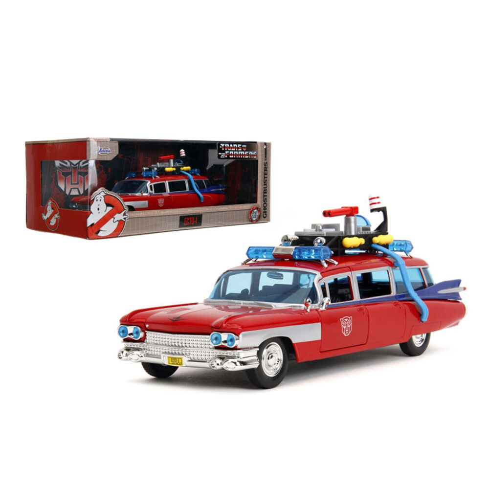 Jada Hollywood Rides 1:24 ECTO-1 Di Ghostbusters – Modellino Pressofuso Con Dettagli Da Film, Apri Porte E Cofano