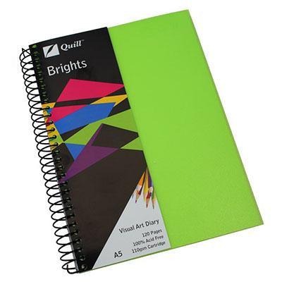 Quill Visual Art Diary 110Gsm 120 Page A5 Pp (Lime Green)