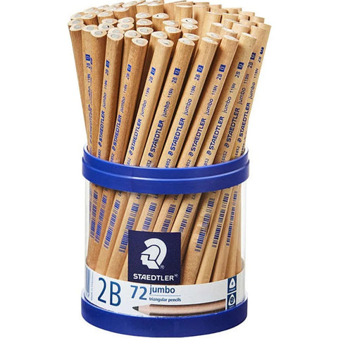 Staedtler Natural Jumbo Triangular Pencils 2B [Tub 72]