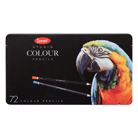 Jasart Studio Art/Craft Tin Colour Pencil Set Non-Toxic [72-Pieces]