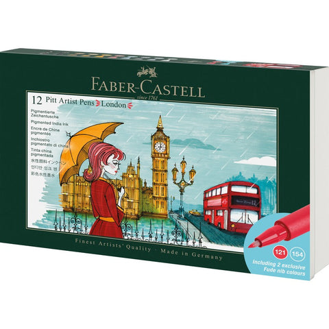 Faber-Castell  India ink Pitt Artist Pen Set, London, 12pcs