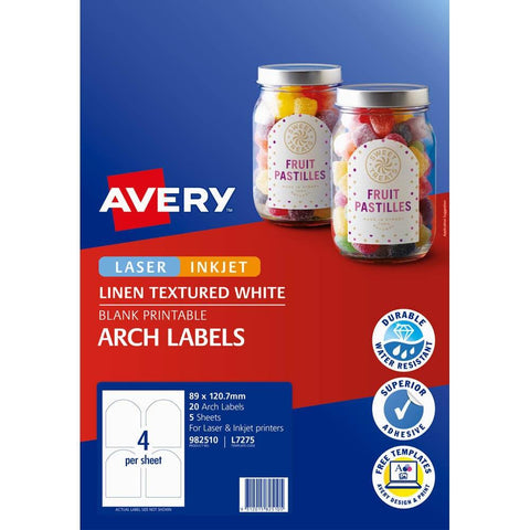 Avery 982510 L7275 Labels Textured Arched [Pack 20]