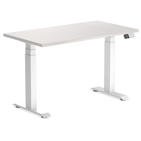 Desky Dual Mini Sit Stand Desk 800x500 White Desktop and White Frame