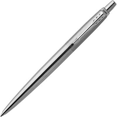 Parker Jotter Ballpoint Pen Stainless Steel Chrome Trim Medium Nib Blue