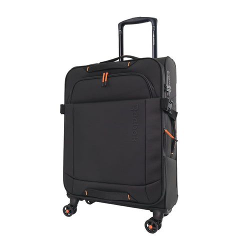 Reebok 69cm Pro Medium Leather Film Soft Shell Suitcase Travel Luggage (Black)