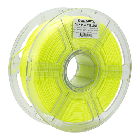 3D META Silk PLA 3D Printing Filament - Yellow