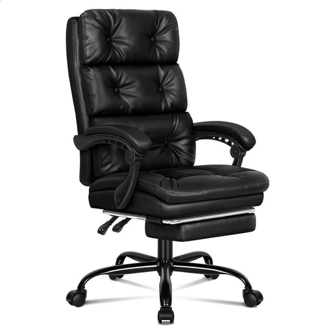 ALFORDSON Office Chair Executive Computer PU Leather Seat Work Recliner (Black)