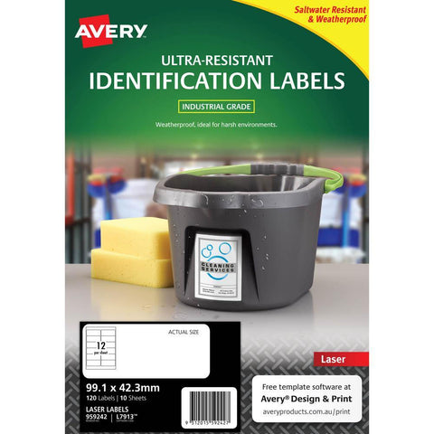 Avery 959242 Ultra-Resistant Outdoor Labels 99.1x42.3mm White Pack 10
