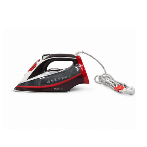 Maxim Deluxe Stainless Steel Steam Iron 2200W (Black/White/Red)